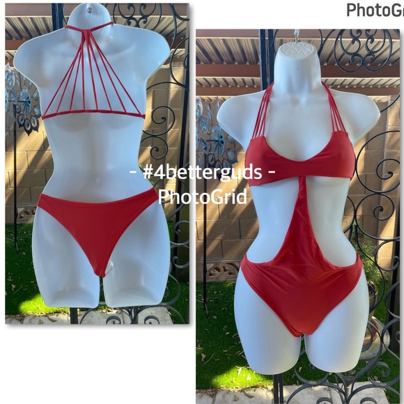 NEW Mikoh Makaha Multi String Racerback Cut out Monokini Swimsuit Paprika Small - Picture 7 of 16